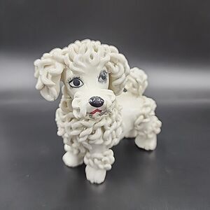 VTG Spaghetti Art French Female Poodle Dog Ceramic MCM Italy Anthropomorphic